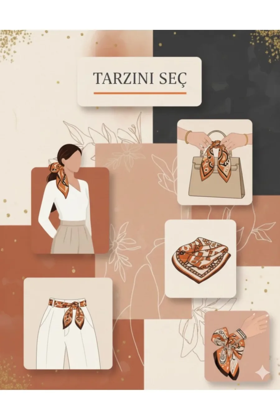 Leopar Desenli Fular Estascarf