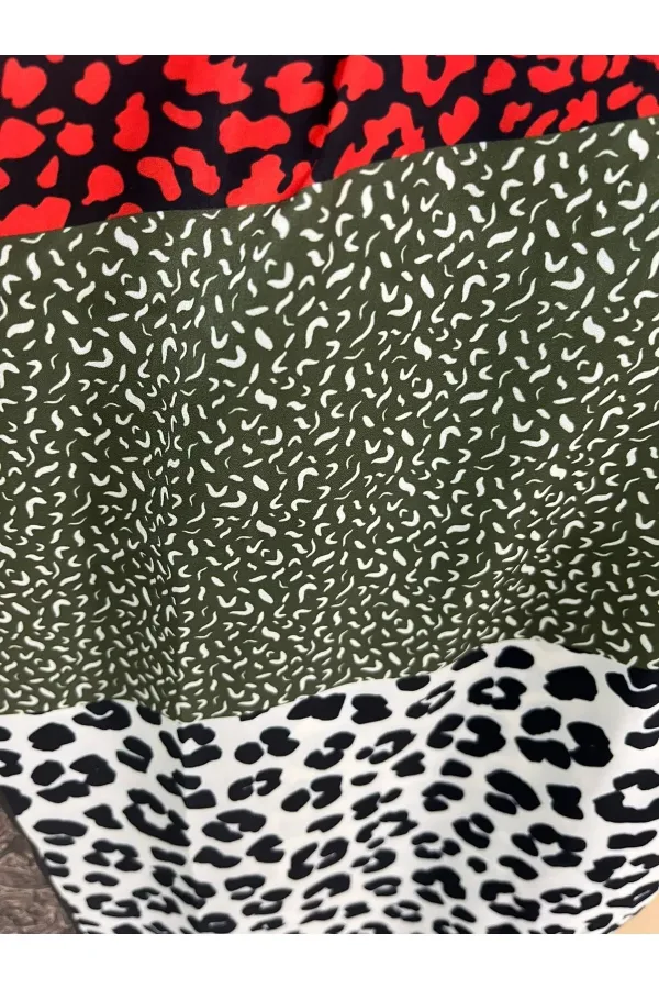 Leopar Esintisi / Cupra Saten Aksesuar Şal Atkı Estascraf 180x70cm