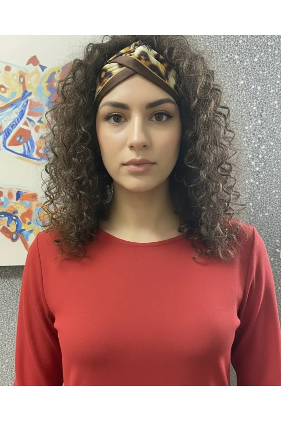 Leopar Şeritli Fular Bandana Estascarf 7,5x100cm
