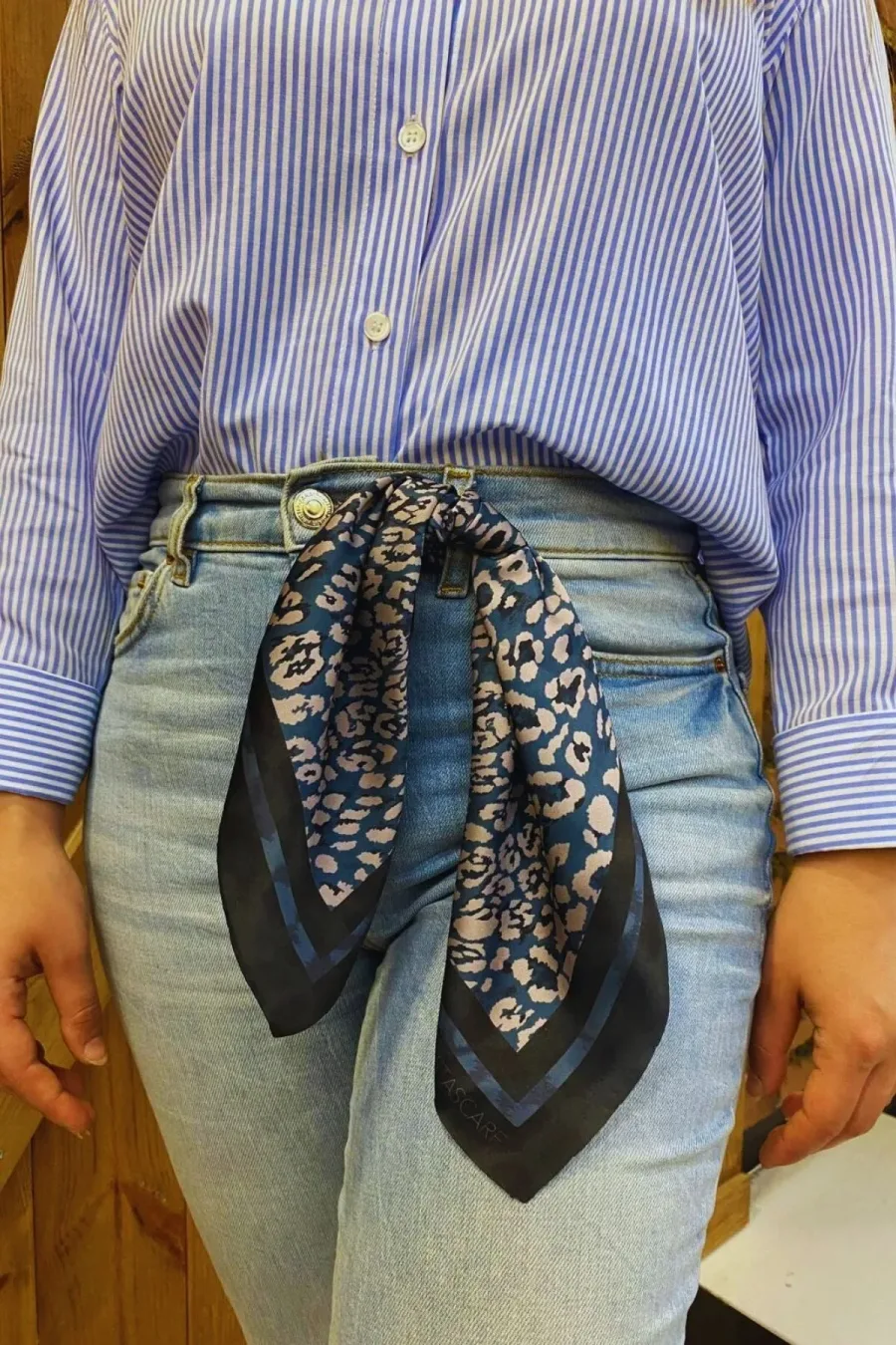 Leopar Yeşil Desenli Fular Estascarf