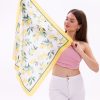 Limon Desenli - Mersin Fular Bandana Şal Estascarf 70x70 Cm
