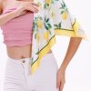 Limon Desenli - Mersin Fular Bandana Şal Estascarf 70x70 Cm