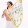 Limon Desenli - Mersin Fular Bandana Şal Estascarf 70x70 Cm