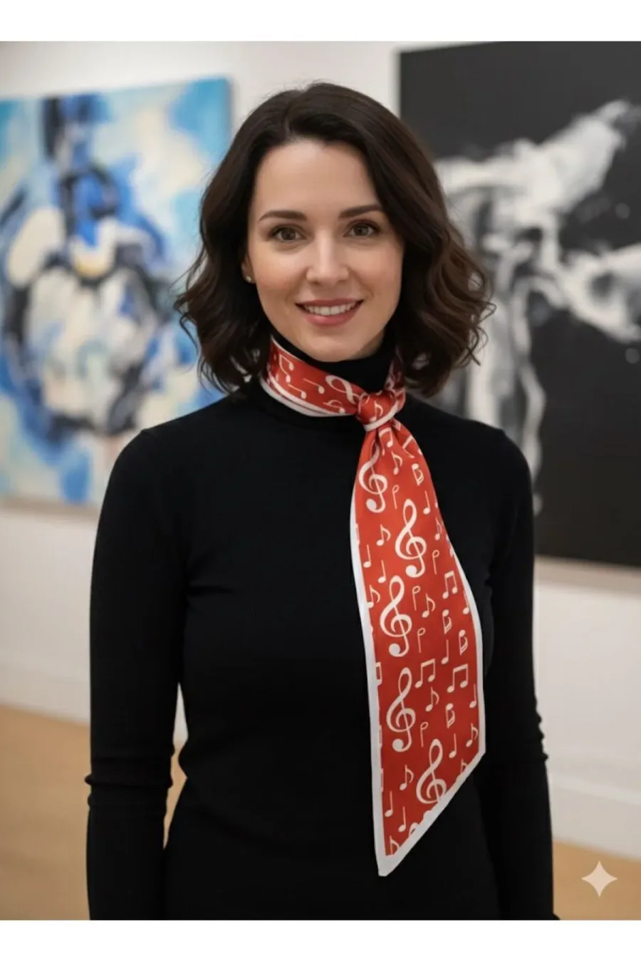 Melodik Kırmızı Estascarf Kravat / Eşarp / Fular 85 x 23cm