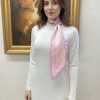 Melodik Pembe Estascarf Kravat / Eşarp / Fular 85 x 23cm