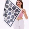 Monstera Yaprakları Model Fular Bandana Şal Estascarf 70x70 Cm