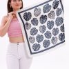 Monstera Yaprakları Model Fular Bandana Şal Estascarf 70x70 Cm