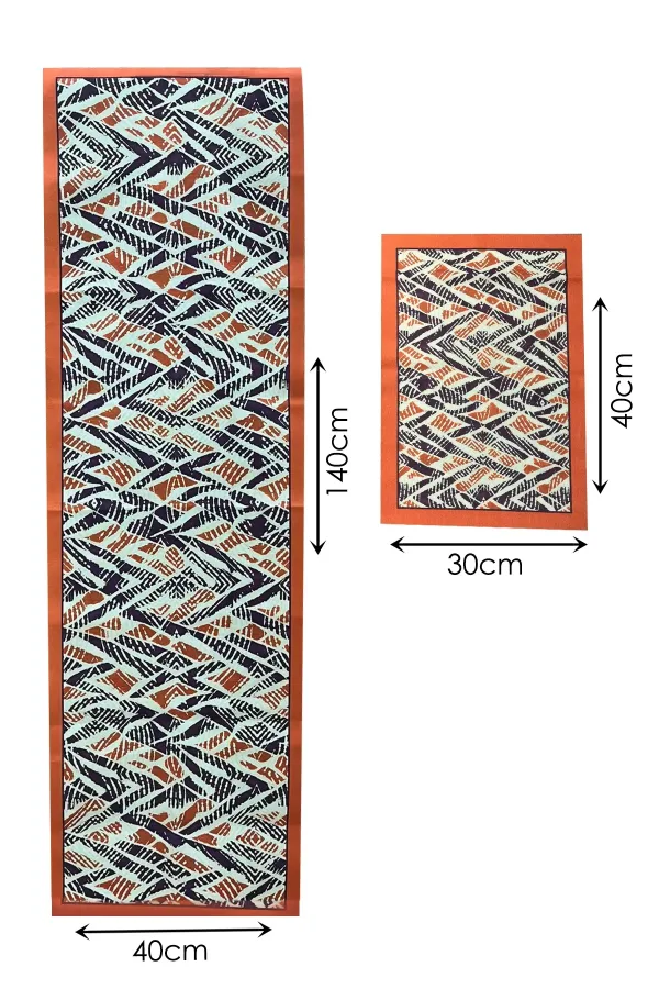 Otantik Motif – 3D Desenli Masa Runner & 4'lü Supla Takımı
