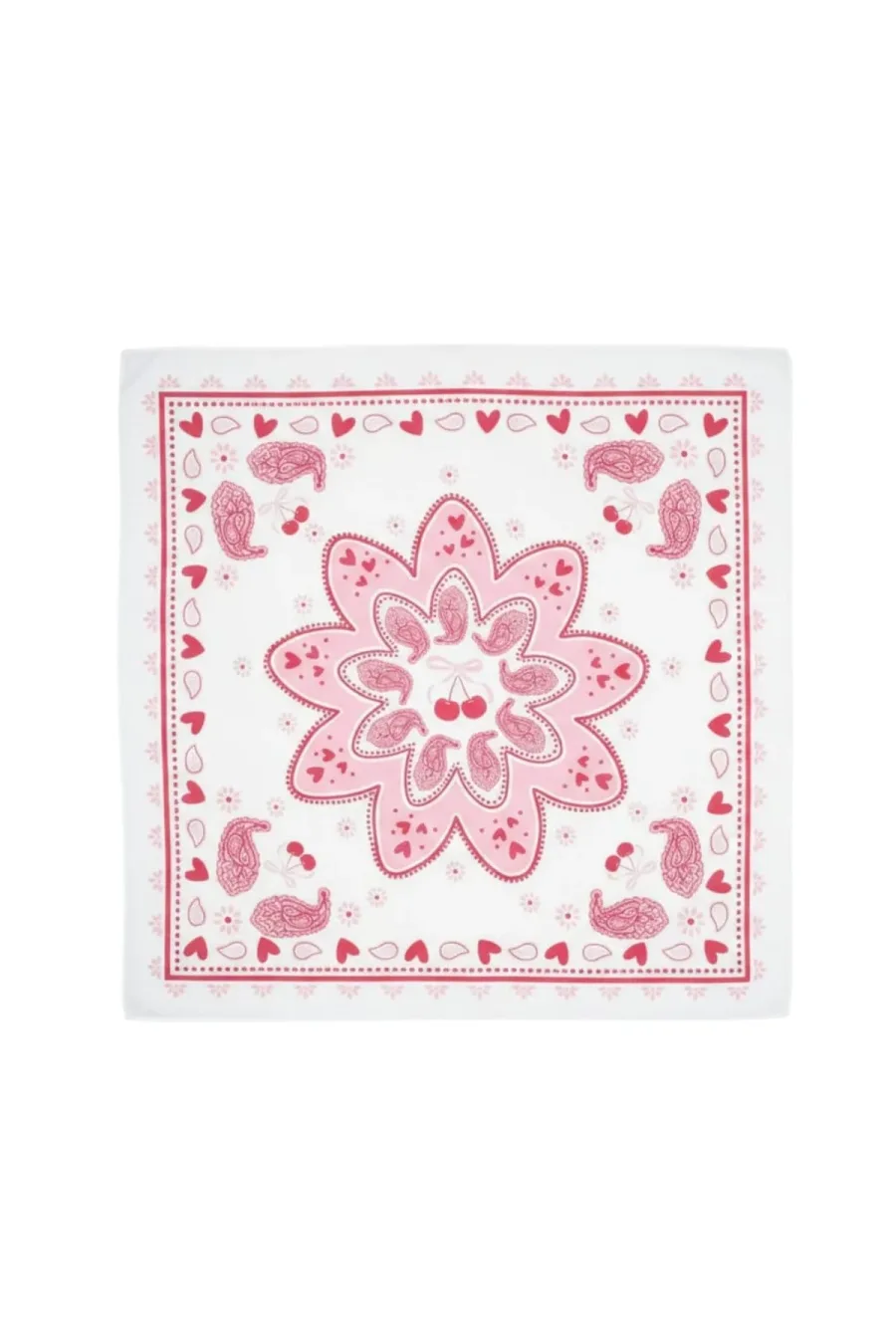 Pembe Kalp Fular Bandana Estascarf 48x48 Cm