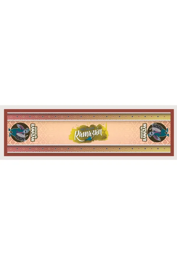 Ramazan Ayı Motifli Dijital Baskılı Runner Masa Örtüsü 40x140 cm