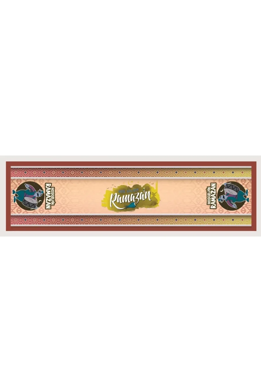 Ramazan Ayı Motifli Dijital Baskılı Runner Masa Örtüsü 40x140 cm