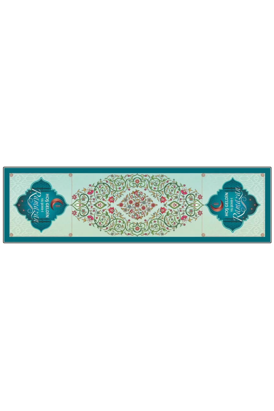 Ramazan Ayı Motifli Dijital Baskılı Runner Masa Örtüsü 40x140 cm