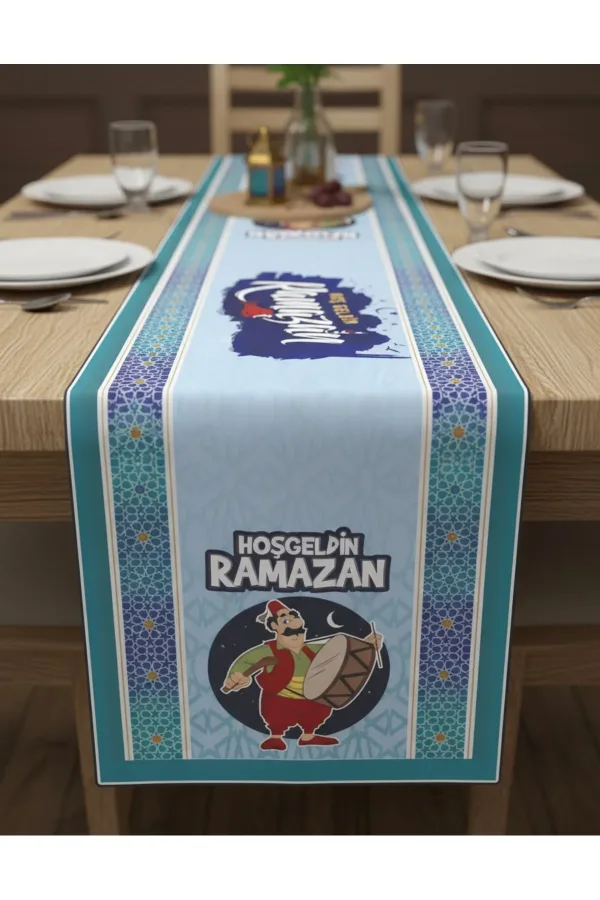 Ramazan Ayı Motifli Dijital Baskılı Runner Masa Örtüsü 40x140 cm Ramazan Ayı Motifli Dijital Baskılı Runner Masa Örtüsü 40x140 cm
