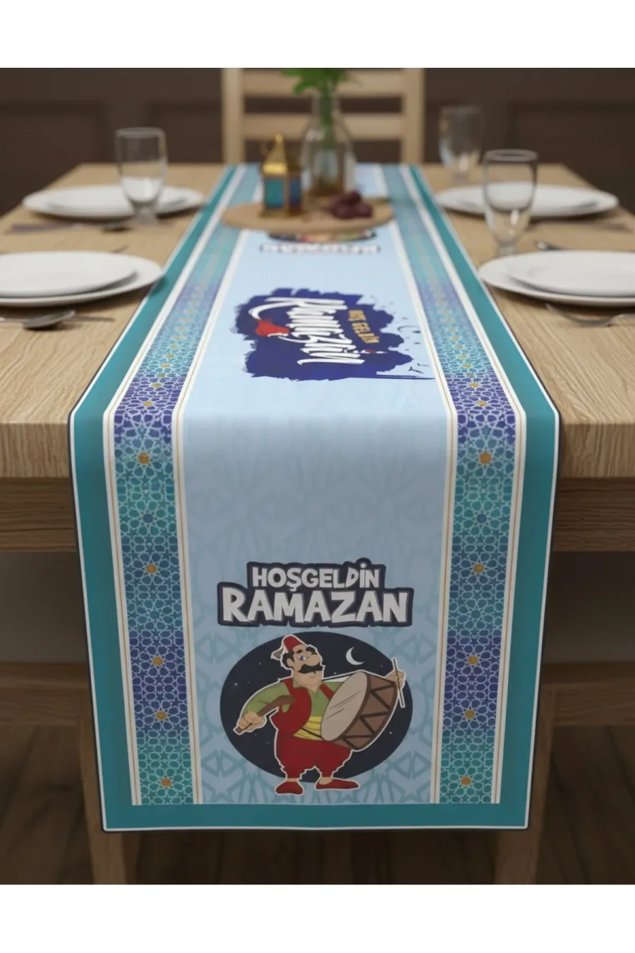 Ramazan Ayı Motifli Dijital Baskılı Runner Masa Örtüsü 40x140 cm Ramazan Ayı Motifli Dijital Baskılı Runner Masa Örtüsü 40x140 cm