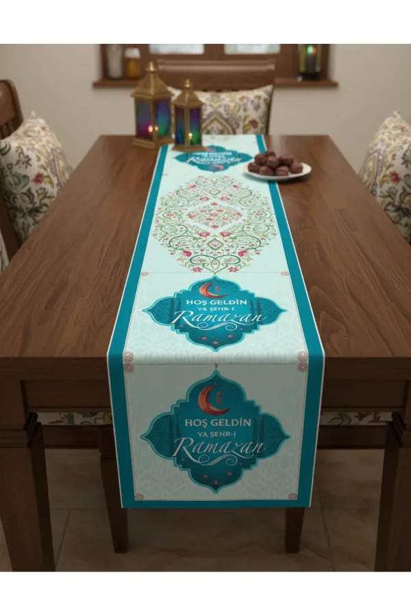 Ramazan Ayı Motifli Dijital Baskılı Runner Masa Örtüsü 40x140 cm Ramazan Ayı Motifli Dijital Baskılı Runner Masa Örtüsü 40x140 cm