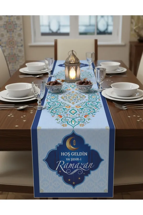 Ramazan Ayı Motifli Dijital Baskılı Runner Masa Örtüsü 40x140 cm Ramazan Ayı Motifli Dijital Baskılı Runner Masa Örtüsü 40x140 cm