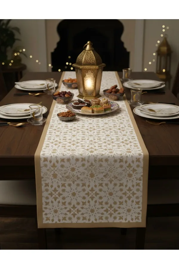 Ramazan Ayı Motifli Dijital Baskılı Runner Masa Örtüsü 40x140 cm Ramazan Ayı Motifli Dijital Baskılı Runner Masa Örtüsü 40x140 cm