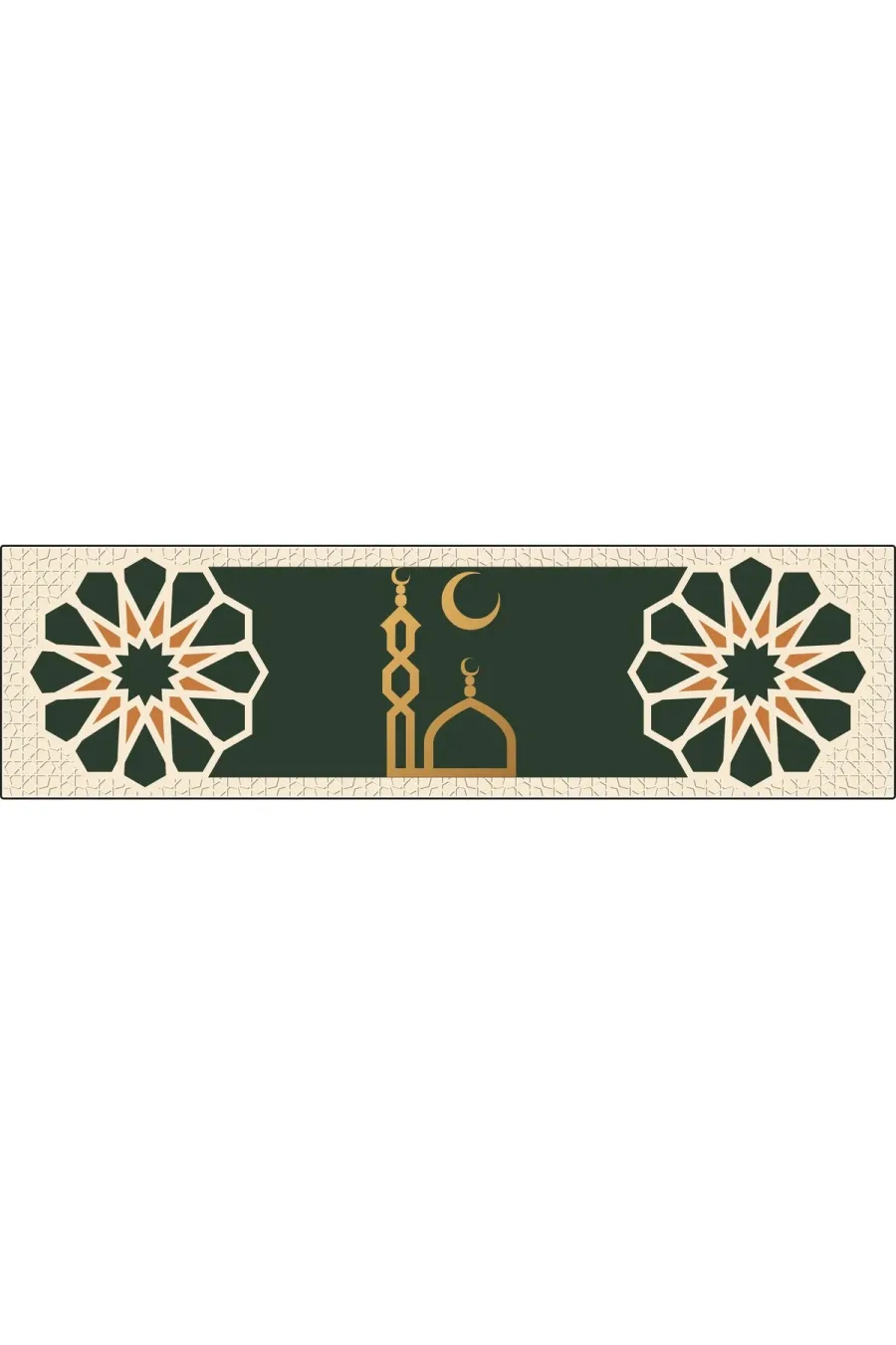 Ramazan Ayı Motifli Dijital Baskılı Runner Masa Örtüsü 40x140 cm