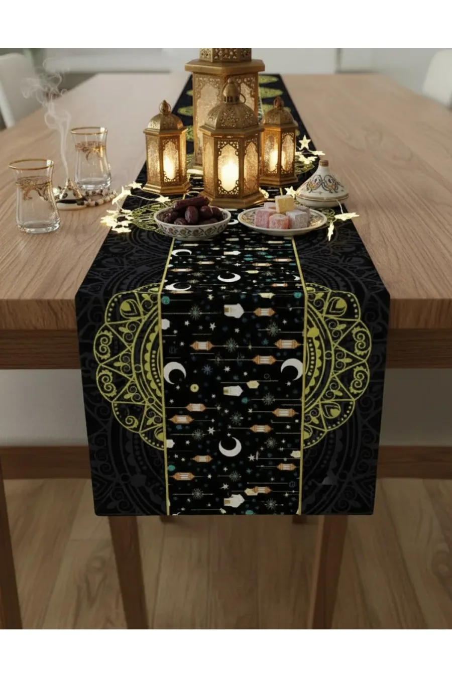 Ramazan Ayı Motifli Dijital Baskılı Runner Masa Örtüsü 40x140 cm Ramazan Ayı Motifli Dijital Baskılı Runner Masa Örtüsü 40x140 cm