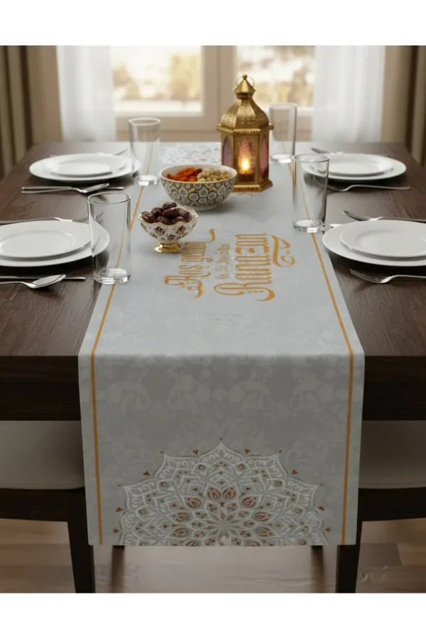 Ramazan Ayı Motifli Dijital Baskılı Runner Masa Örtüsü 40x140 cm Ramazan Ayı Motifli Dijital Baskılı Runner Masa Örtüsü 40x140 cm