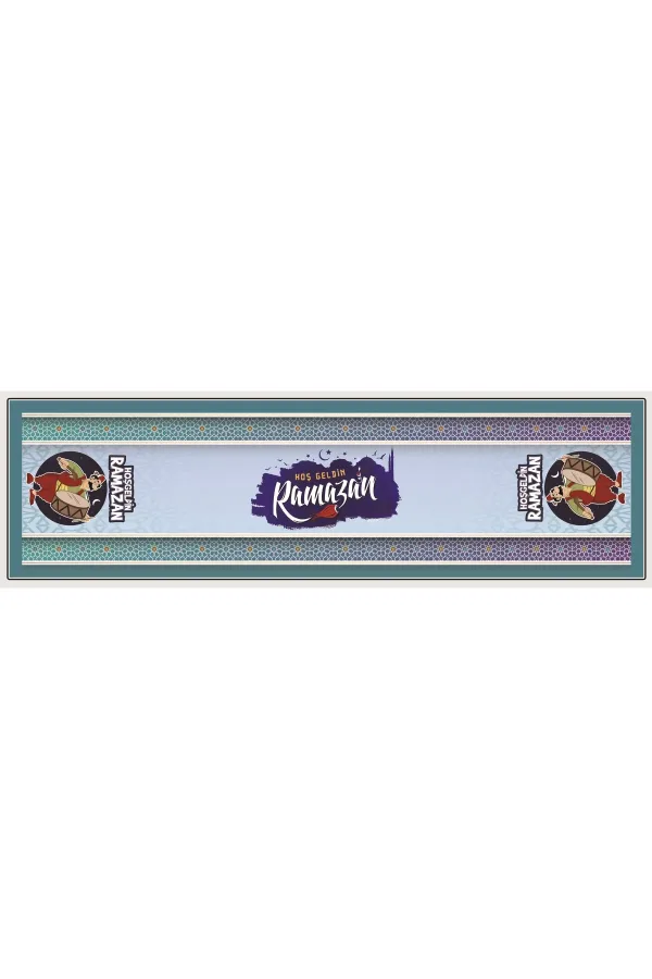 Ramazan Ayı Motifli Dijital Baskılı Runner Masa Örtüsü 40x140 cm