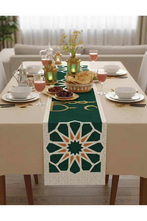 Ramazan Ayı Motifli Dijital Baskılı Runner Masa Örtüsü 40x140 cm Ramazan Ayı Motifli Dijital Baskılı Runner Masa Örtüsü 40x140 cm