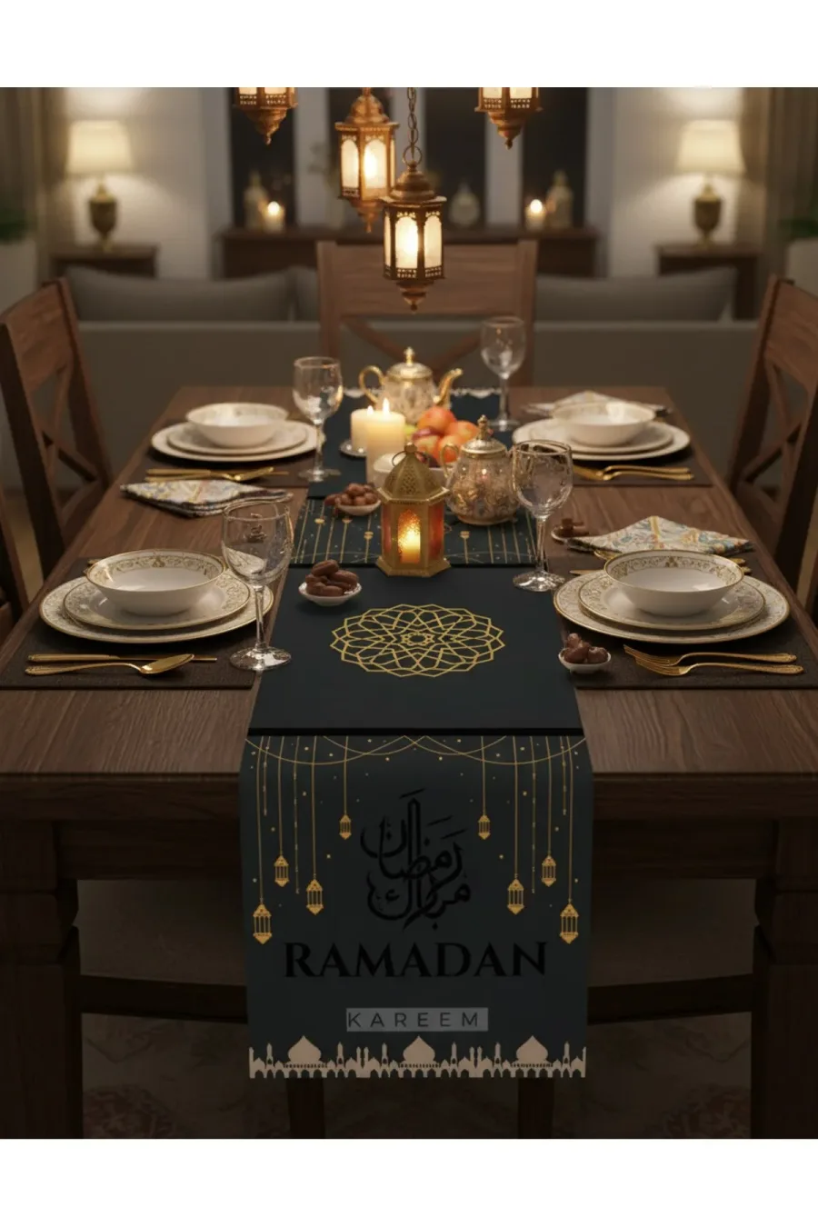 Ramazan Ayına Özel 4’lü Dijital Baskı Runner Masa Örtüsü Seti – 40x140 cm Ramazan Ayına Özel 4’lü Dijital Baskı Runner Masa Örtüsü Seti – 40x140 cm