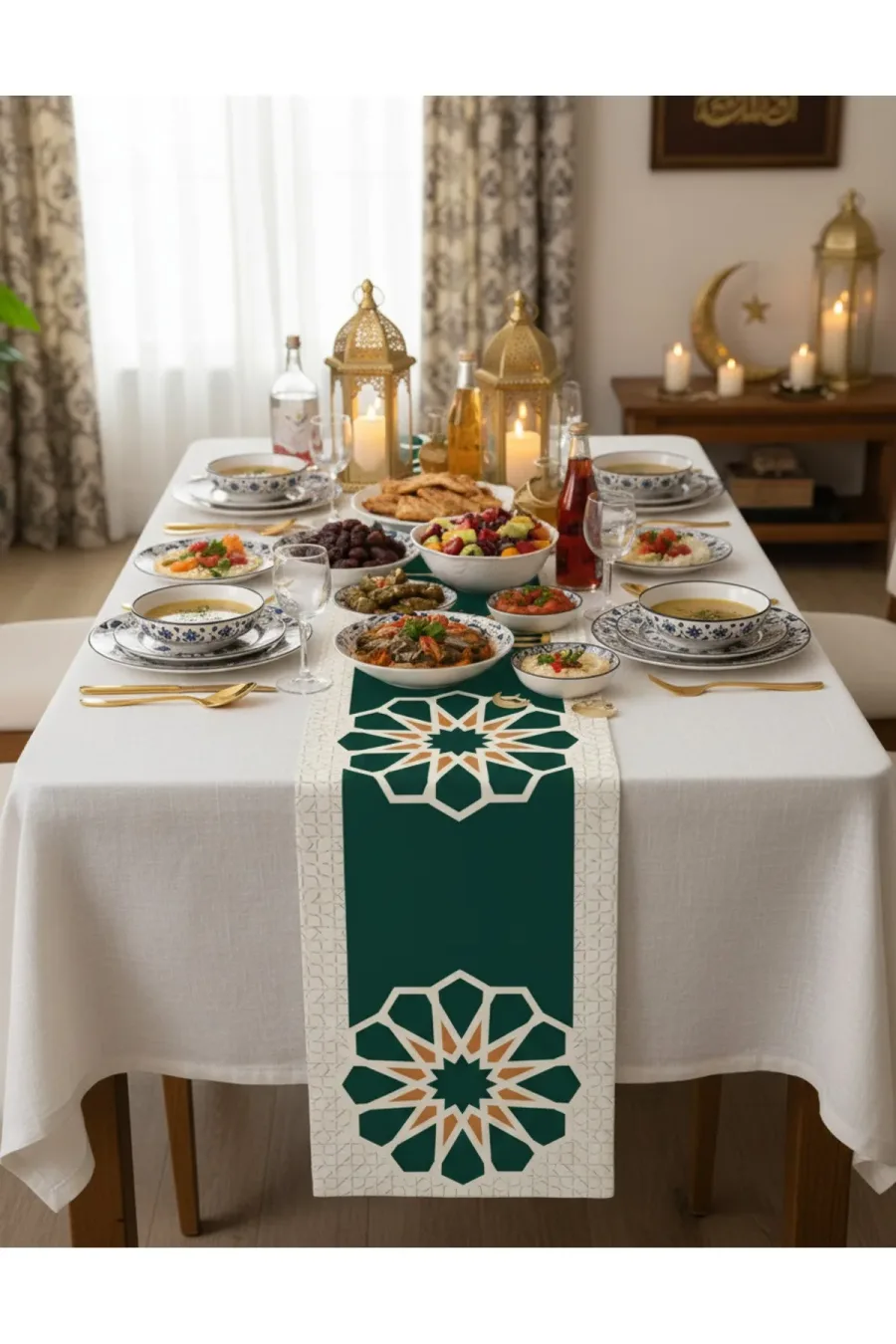 Ramazan Ayına Özel 4’lü Dijital Baskı Runner Masa Örtüsü Seti – 40x140 cm Ramazan Ayına Özel 4’lü Dijital Baskı Runner Masa Örtüsü Seti – 40x140 cm