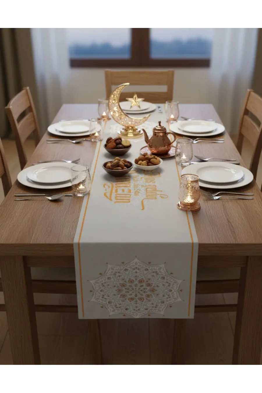 Ramazan Ayına Özel 4’lü Dijital Baskı Runner Masa Örtüsü Seti – 40x140 cm Ramazan Ayına Özel 4’lü Dijital Baskı Runner Masa Örtüsü Seti – 40x140 cm