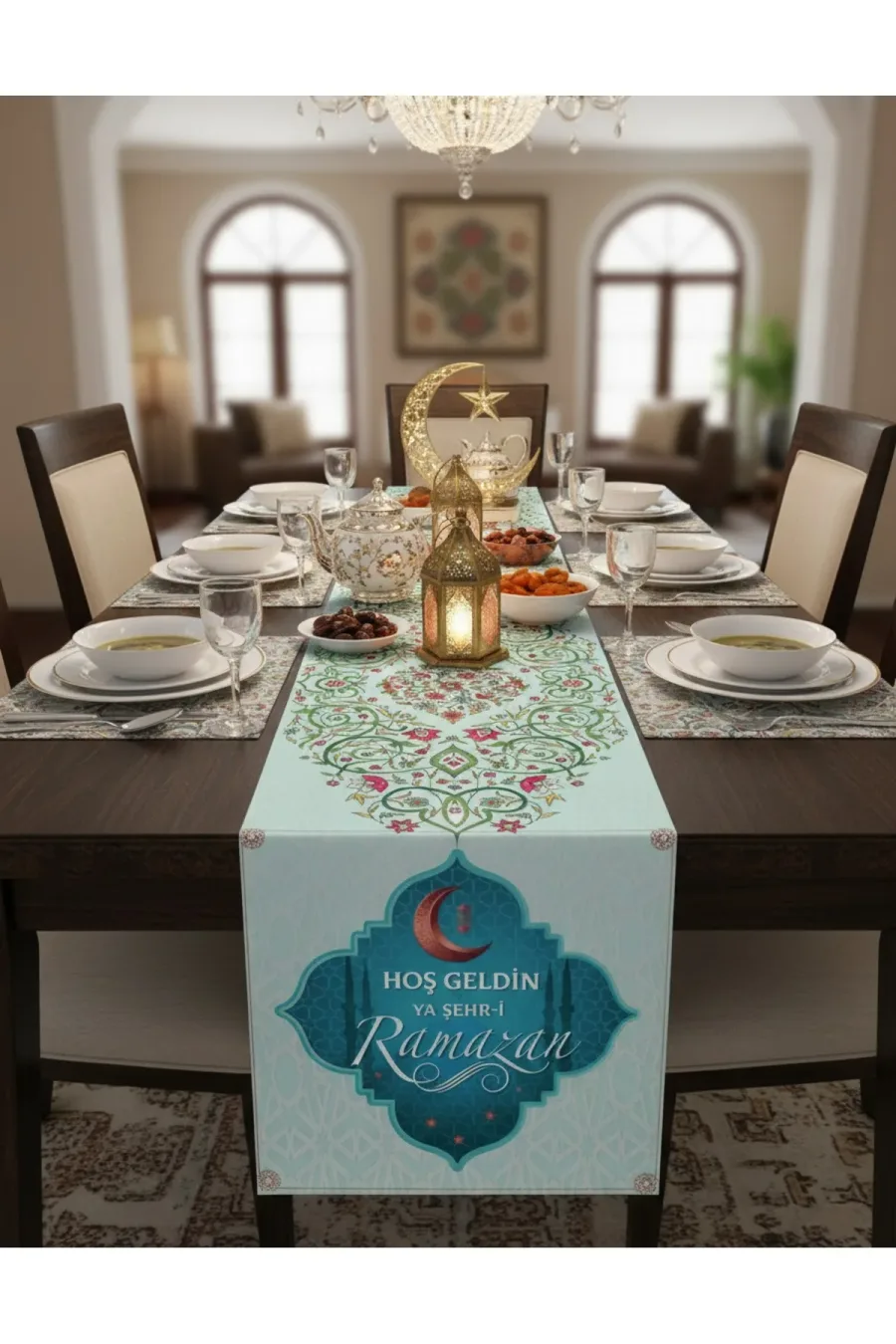 Ramazan Ayına Özel 4’lü Dijital Baskı Runner Masa Örtüsü Seti – 40x140 cm Ramazan Ayına Özel 4’lü Dijital Baskı Runner Masa Örtüsü Seti – 40x140 cm