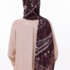 Retro Desenli Kadın Şal Bordo Estascarf
