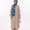 Retro Desenli Kadın Şal Turkuaz Estascarf