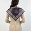 Saray Motif Mürdüm Üçgen Fular Bandana Estacraft - 100x45 cm