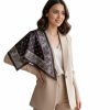 Saray Motif Mürdüm Üçgen Fular Bandana Estacraft - 100x45 cm