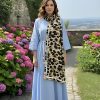 Sarı Leopar / Cupra Saten Aksesuar Şal Atkı Estascraf 180x70cm