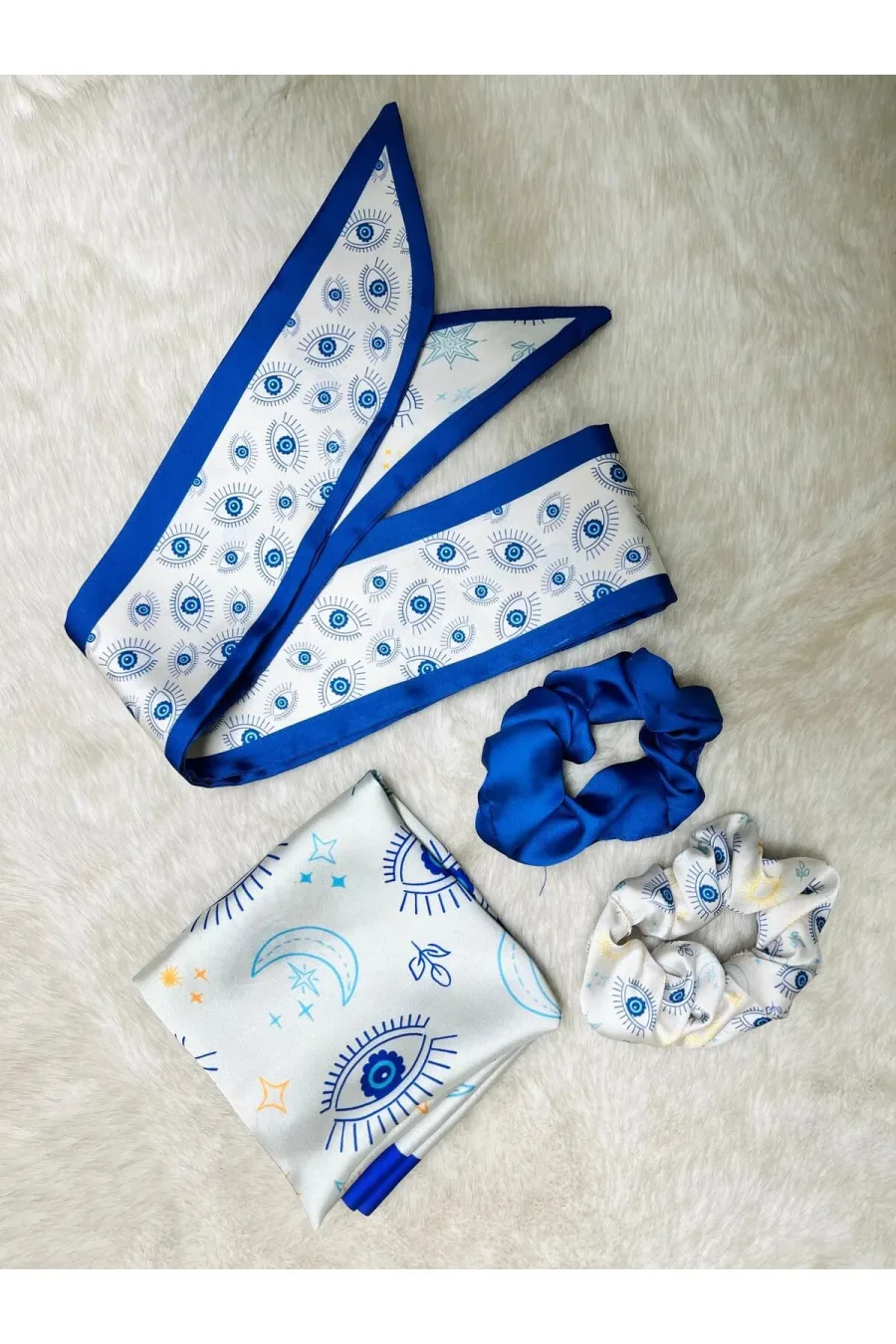 Sevgililer Günü Özel Blue Fular Toka Bandana Hediye Seti