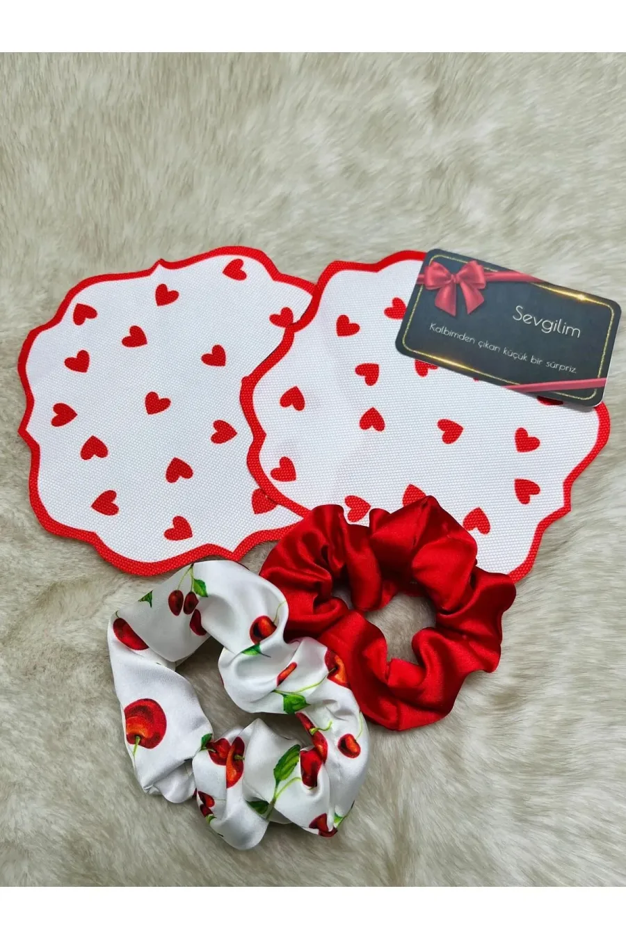 Sevgililer Günü Özel Love Fular Toka Bandana Hediye Seti