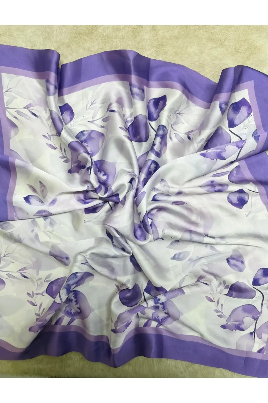Sevgililer Günü Özel Mor Fular Toka Bandana Hediye Seti