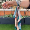 Şifon Saten Fular Bandana Desenli Fular Aksesuar