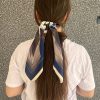 Şifon Saten Fular Desenli Bandana aksesuar