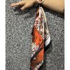 Şifon Saten Fular Desenli Fular Bandana