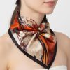 Şifon Saten Fular Desenli Fular Bandana