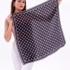 Siyah Beyaz Puantiye Model Fular Bandana Şal Estascarf 70x70 Cm