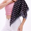 Siyah Beyaz Puantiye Model Fular Bandana Şal Estascarf 70x70 Cm