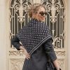 Siyah Beyaz Puantiye Model Fular Bandana Şal Estascarf 70x70 Cm