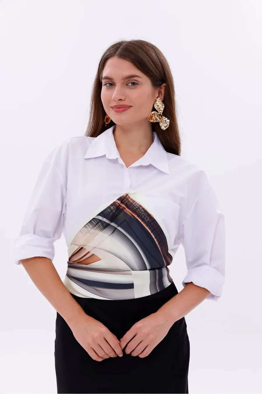 Sonsuz Dalga Model Fular Bandana Şal Estascarf 70x70 Cm
