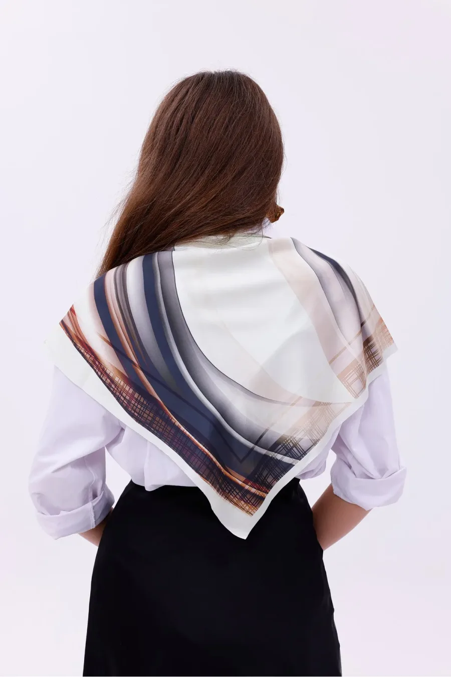 Sonsuz Dalga Model Fular Bandana Şal Estascarf 70x70 Cm
