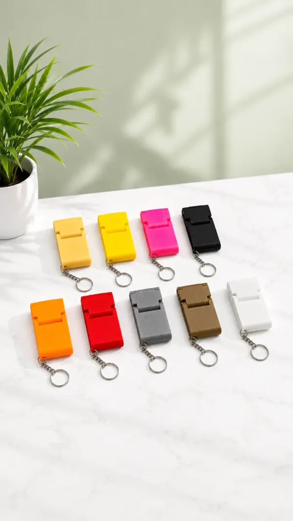 Tarzını Seç 3'ü 1 Arada Mini Telefon Tutucu Anahtarlık Charm – Kahverengi 3,5 × 7 × 1 cm