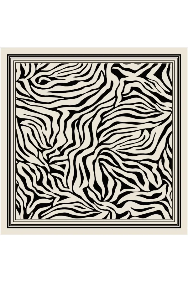 Tarzını Seç Beyaz Zebra Fular / Bandana / Aksesuar / Şal / Eşarp 70x70