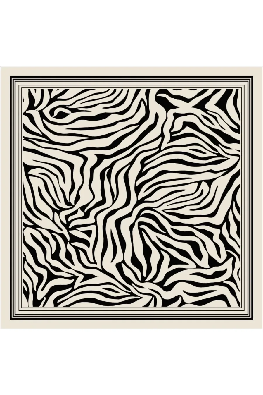 Tarzını Seç Beyaz Zebra Fular / Bandana / Aksesuar / Şal / Eşarp 70x70